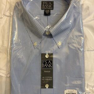 Jos. A. Bank Light Blue Gingham Dress Shirt